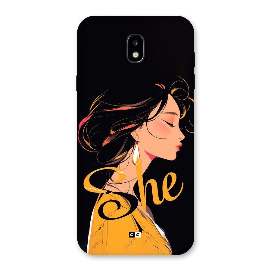 Yellow Lady Back Case for Galaxy J7 Pro