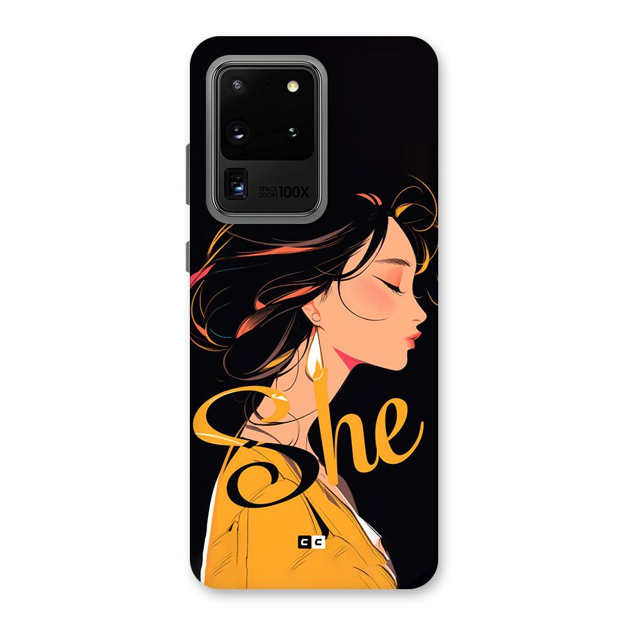 Yellow Lady Back Case for Galaxy S20 Ultra