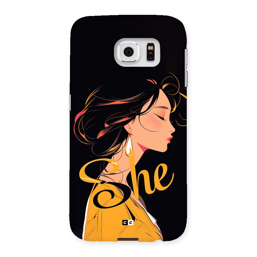 Yellow Lady Back Case for Galaxy S6