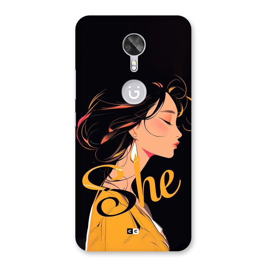 Yellow Lady Back Case for Gionee A1