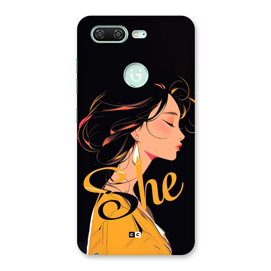 Yellow Lady Back Case for Gionee S10