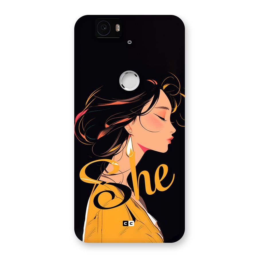Yellow Lady Back Case for Google Nexus 6P