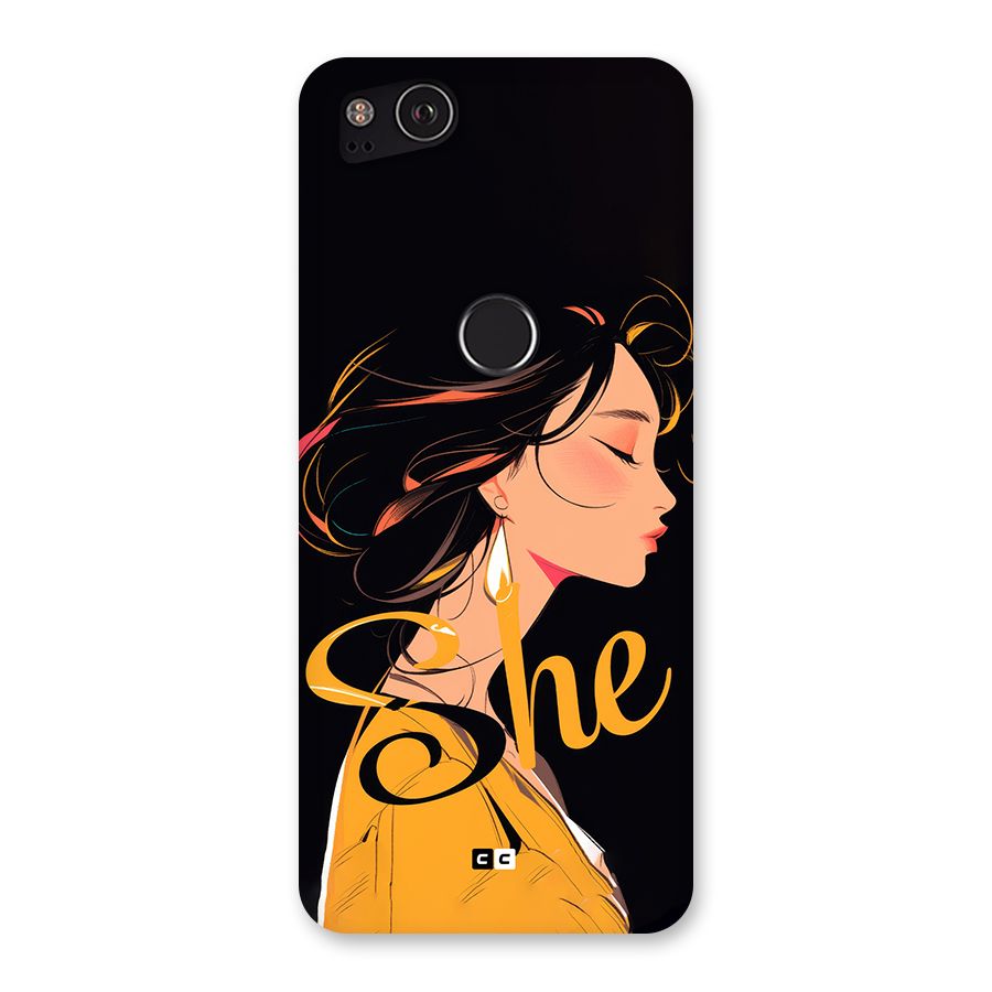 Yellow Lady Back Case for Google Pixel 2