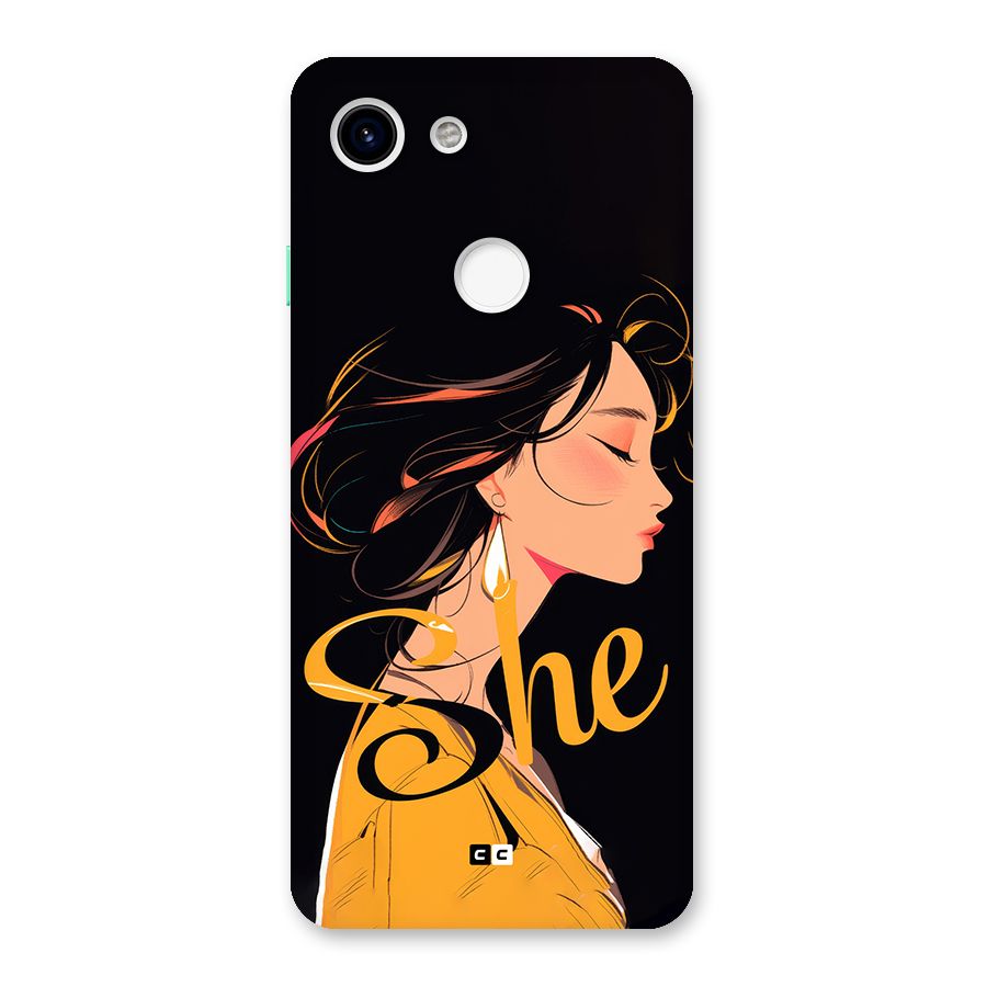 Yellow Lady Back Case for Google Pixel 3