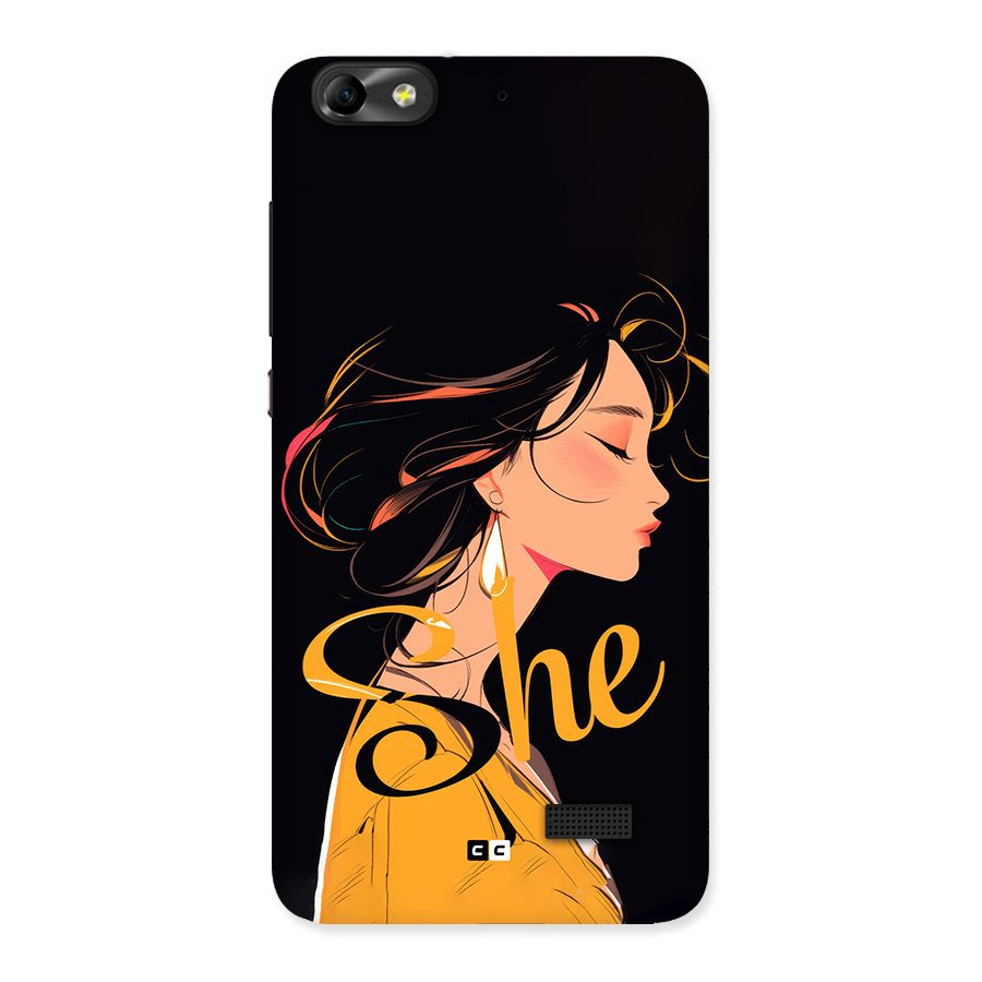 Yellow Lady Back Case for Honor 4C