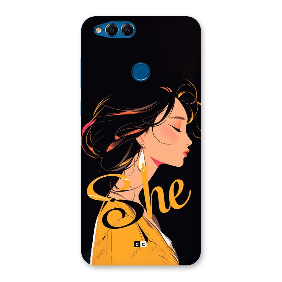 Yellow Lady Back Case for Honor 7X