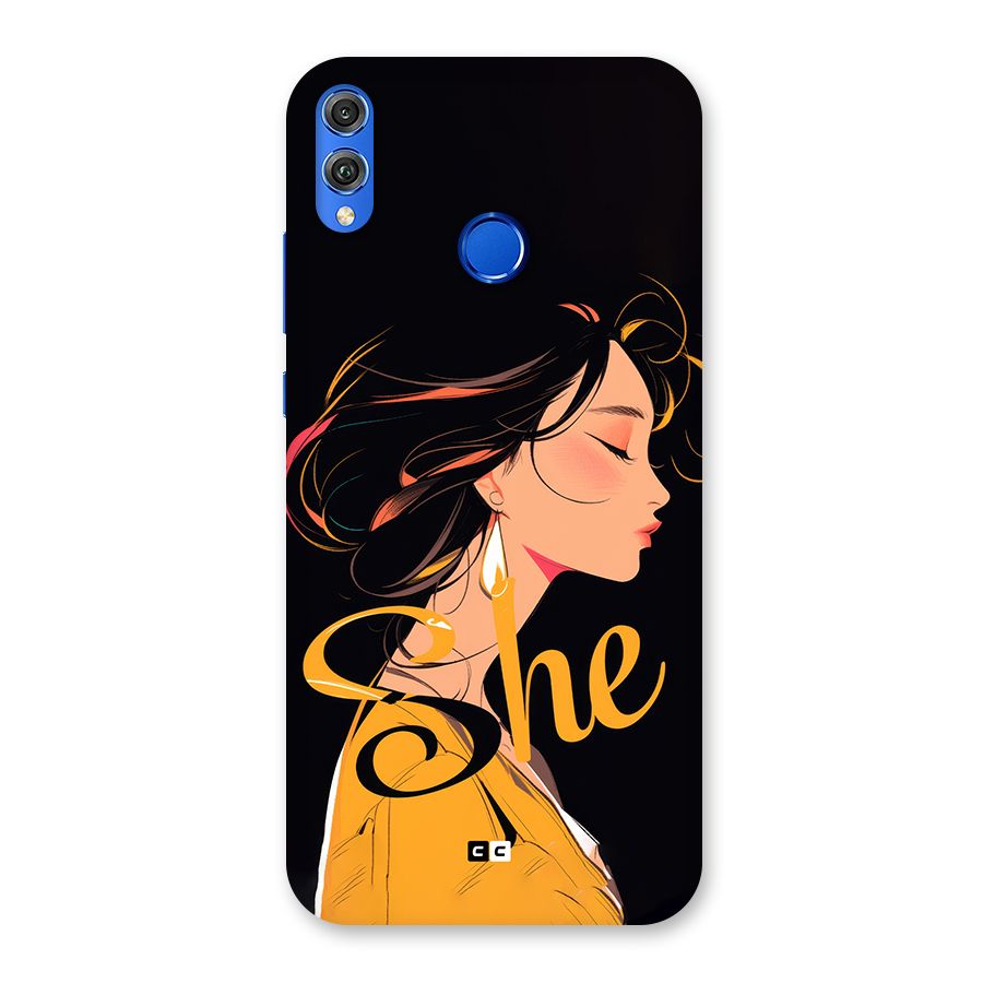 Yellow Lady Back Case for Honor 8X