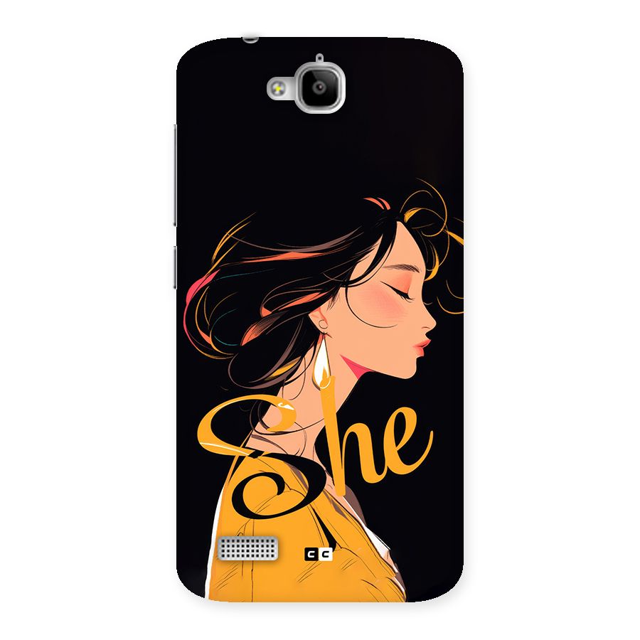 Yellow Lady Back Case for Honor Holly