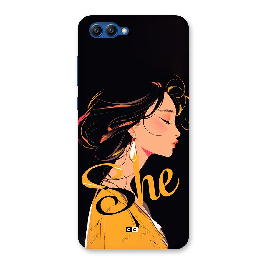 Yellow Lady Back Case for Honor View 10