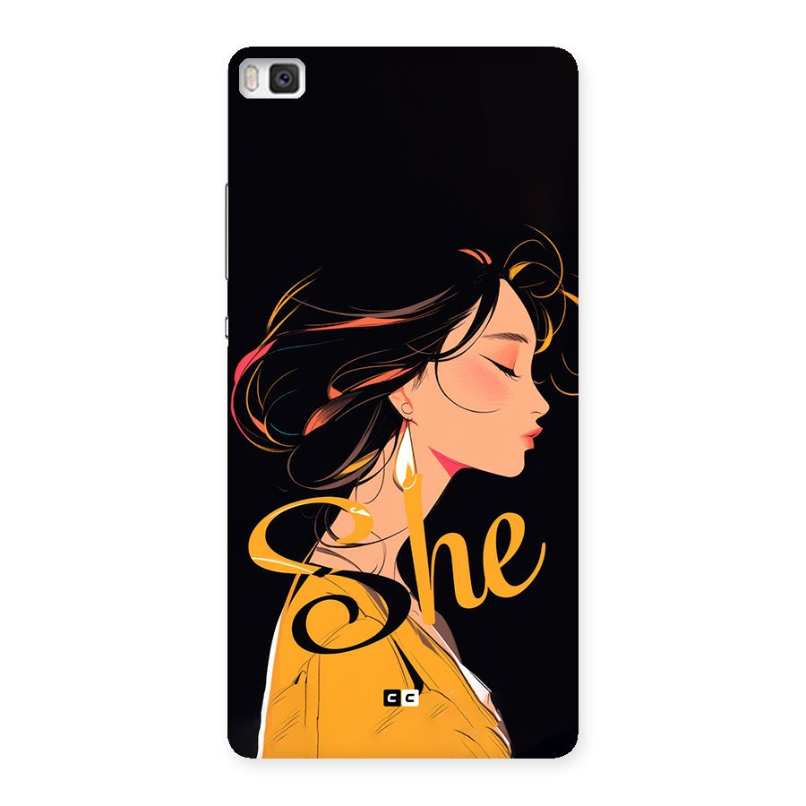 Yellow Lady Back Case for Huawei P8
