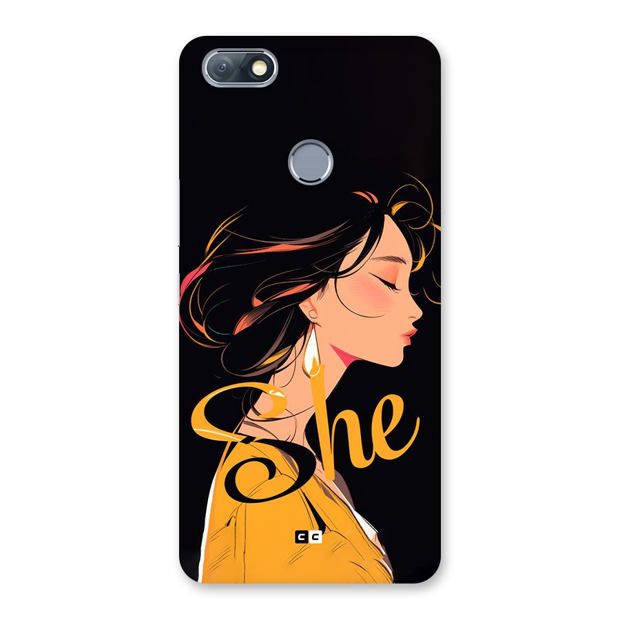 Yellow Lady Back Case for Infinix Note 5
