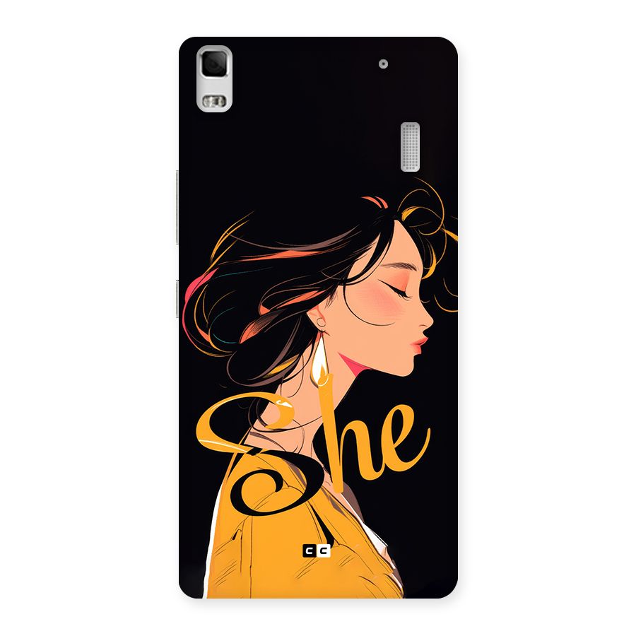 Yellow Lady Back Case for Lenovo K3 Note