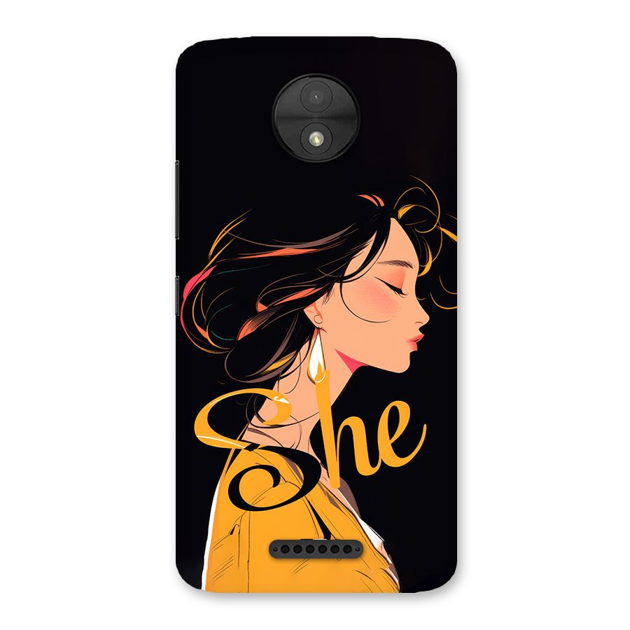 Yellow Lady Back Case for Moto C