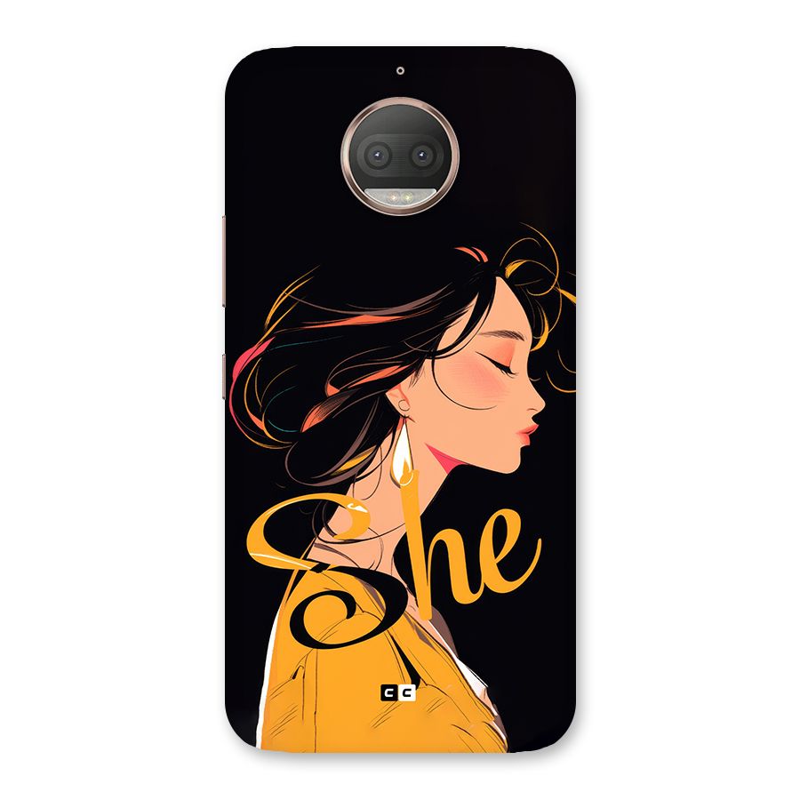 Yellow Lady Back Case for Moto G5s Plus