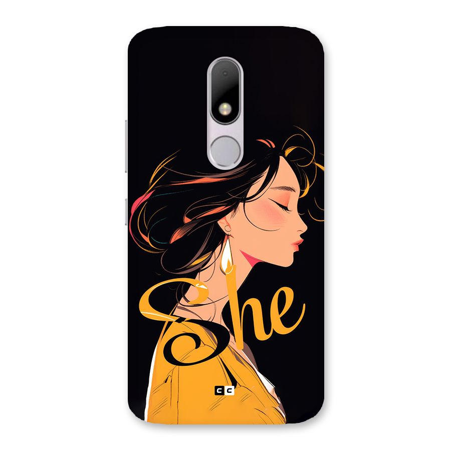 Yellow Lady Back Case for Moto M