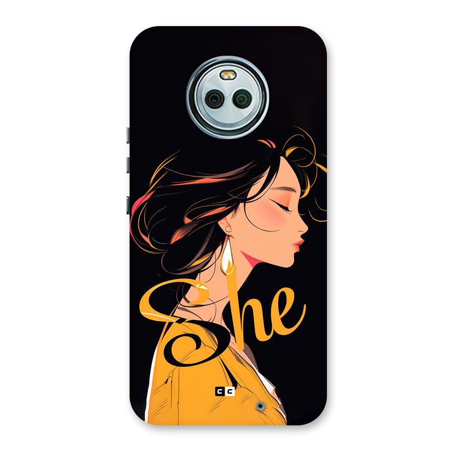 Yellow Lady Back Case for Moto X4