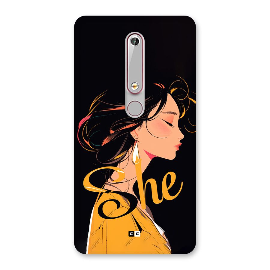 Yellow Lady Back Case for Nokia 6.1