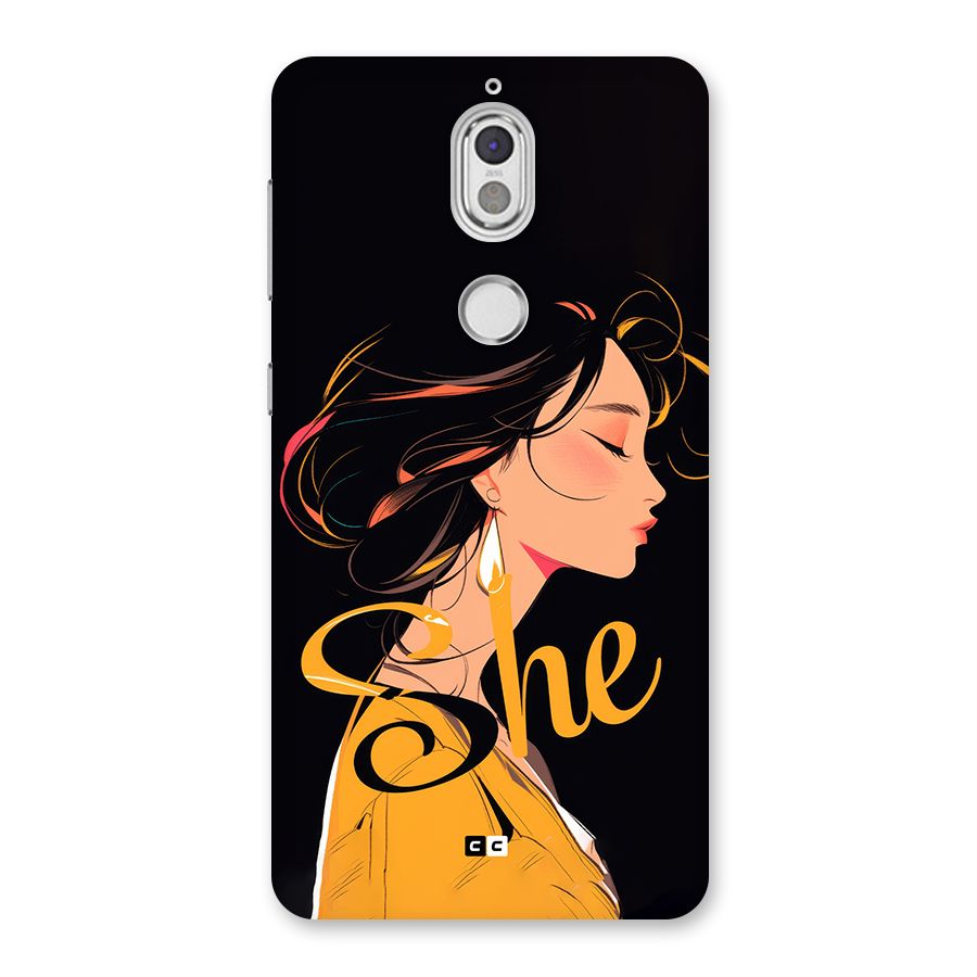 Yellow Lady Back Case for Nokia 7