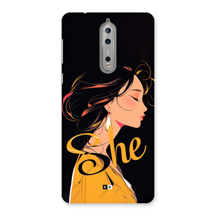 Yellow Lady Back Case for Nokia 8