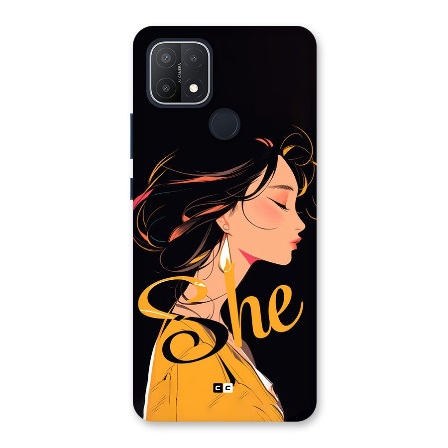 Yellow Lady Back Case for Oppo A15s