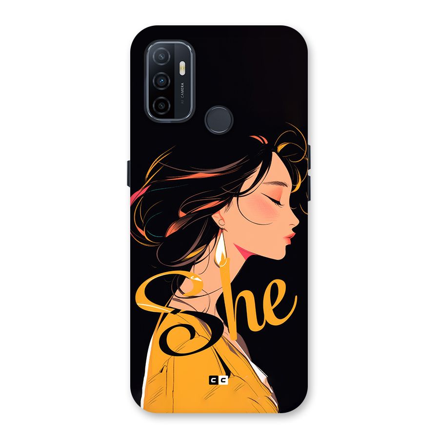 Yellow Lady Back Case for Oppo A33 (2020)