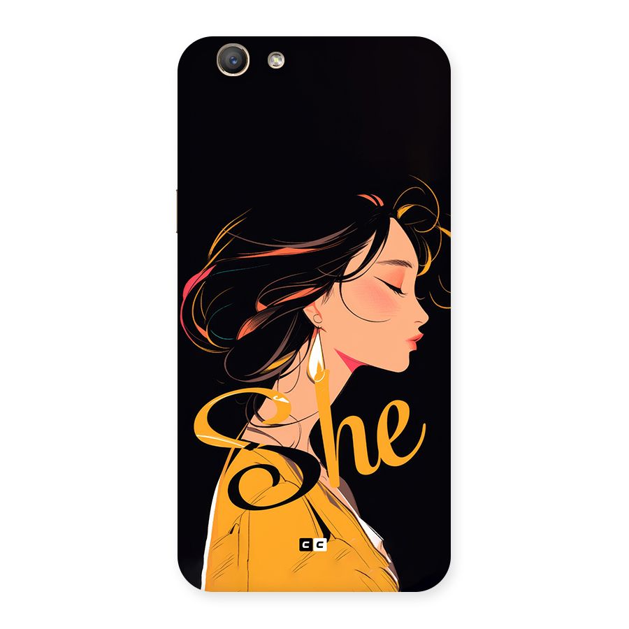Yellow Lady Back Case for Oppo F1s