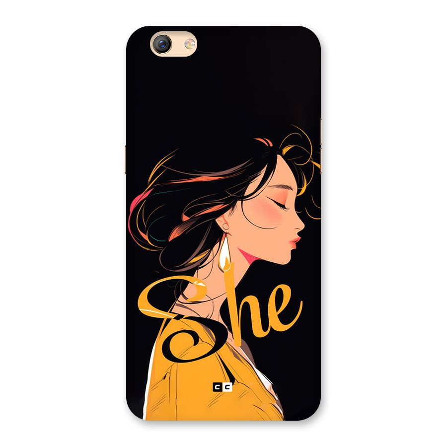 Yellow Lady Back Case for Oppo F3 Plus