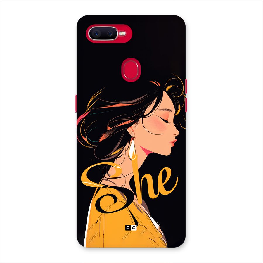 Yellow Lady Back Case for Oppo F9 Pro