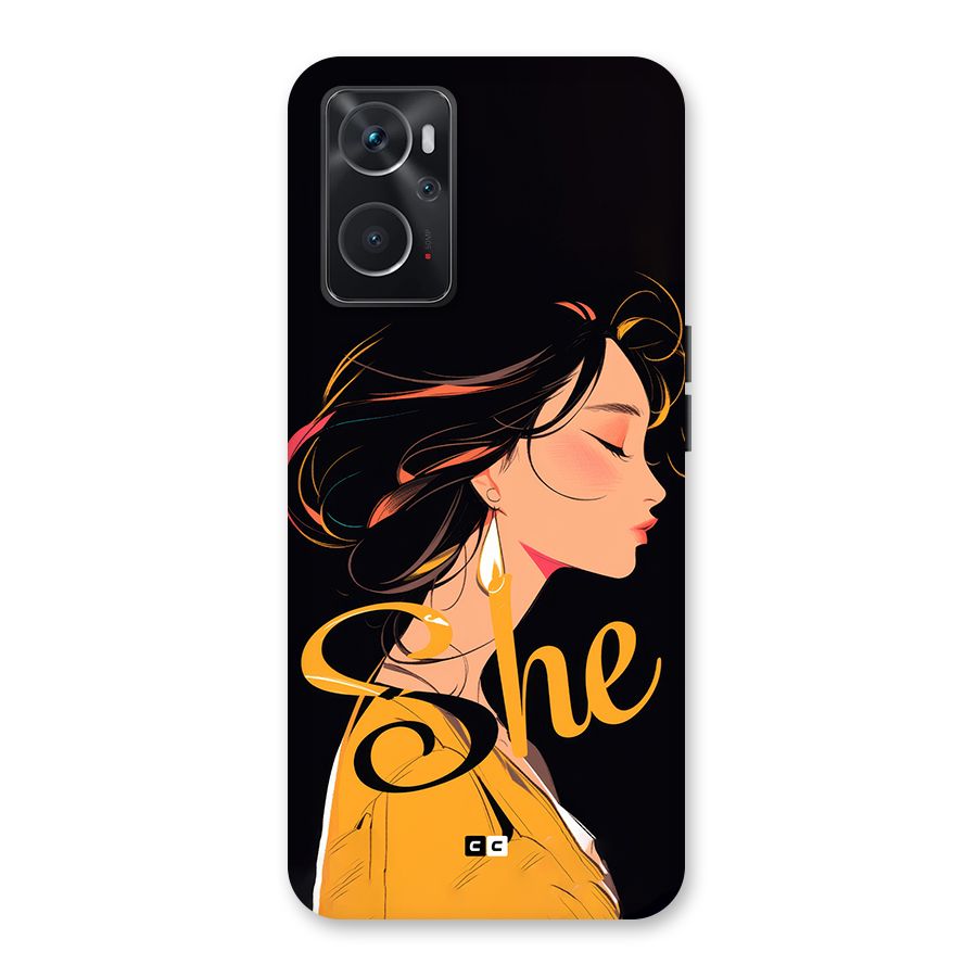 Yellow Lady Back Case for Oppo K10 4G