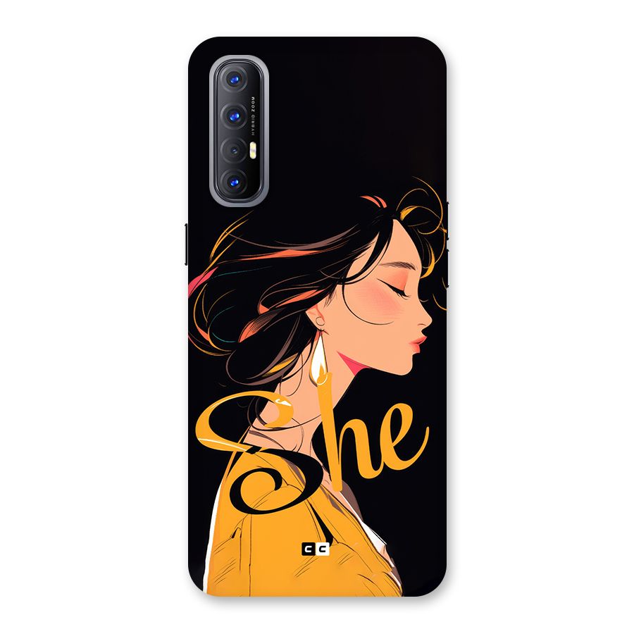 Yellow Lady Back Case for Oppo Reno3 Pro