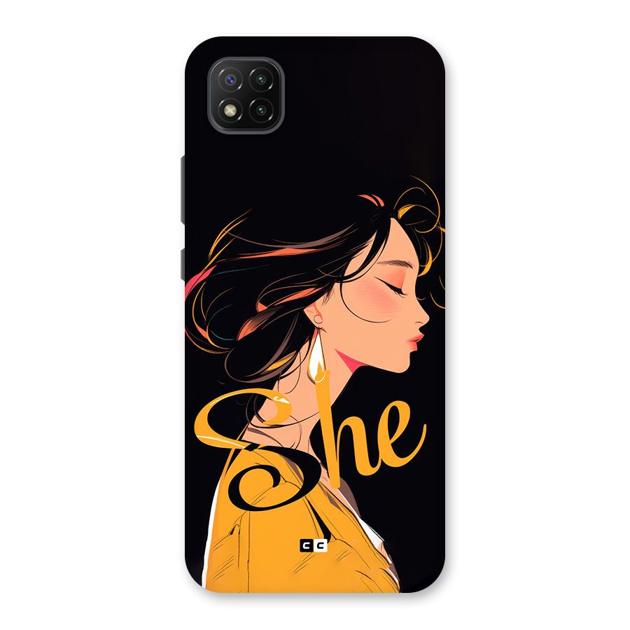 Yellow Lady Back Case for Poco C3