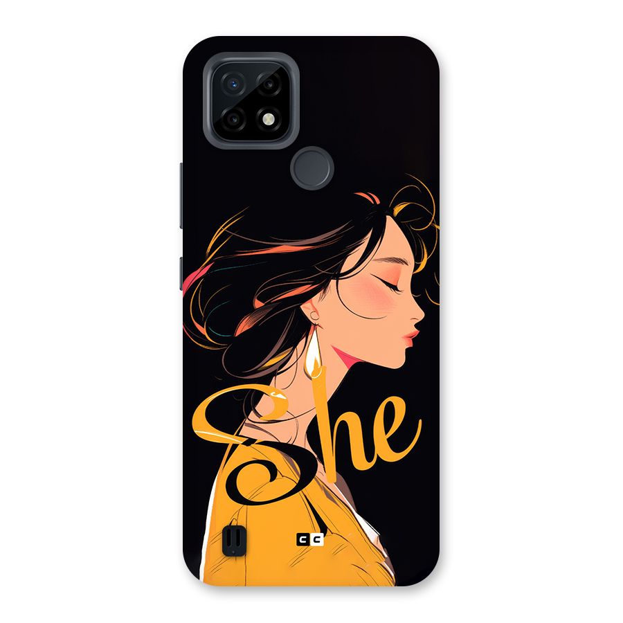 Yellow Lady Back Case for Realme C21