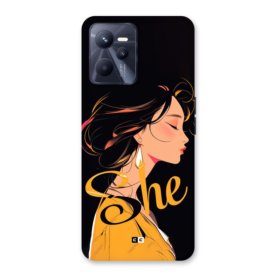 Yellow Lady Back Case for Realme C35