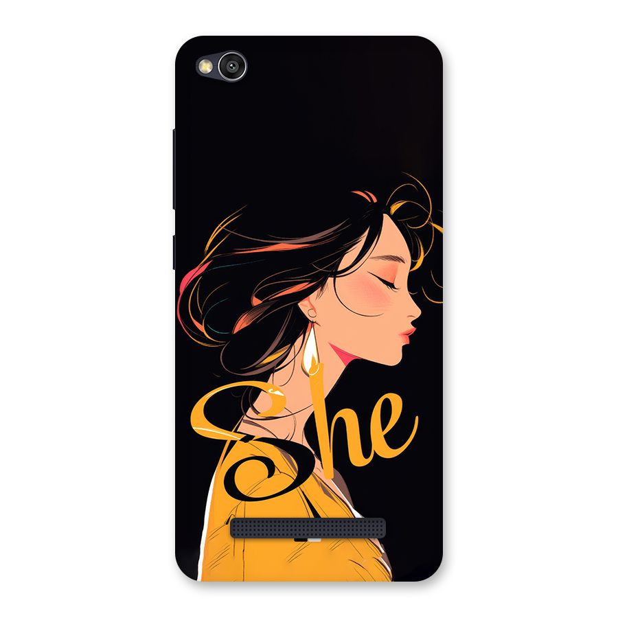 Yellow Lady Back Case for Redmi 4A