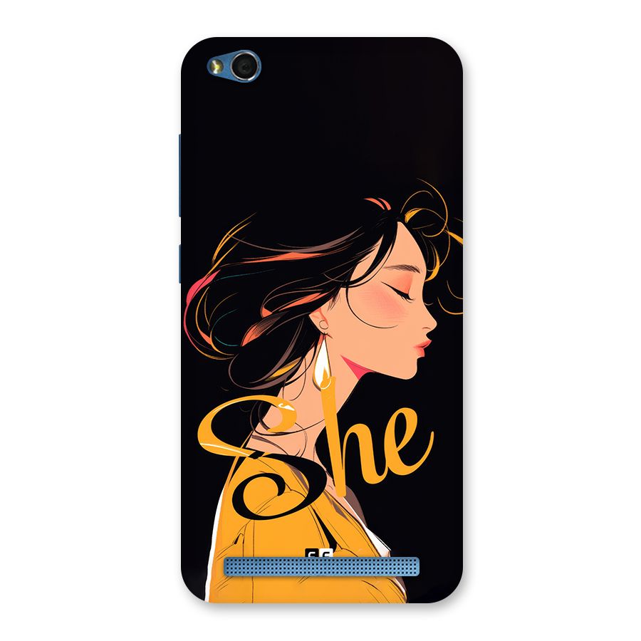 Yellow Lady Back Case for Redmi 5A