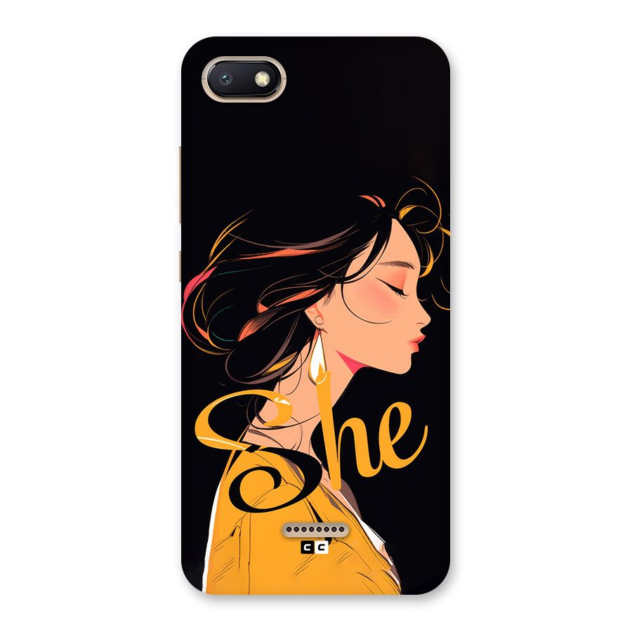 Yellow Lady Back Case for Redmi 6A