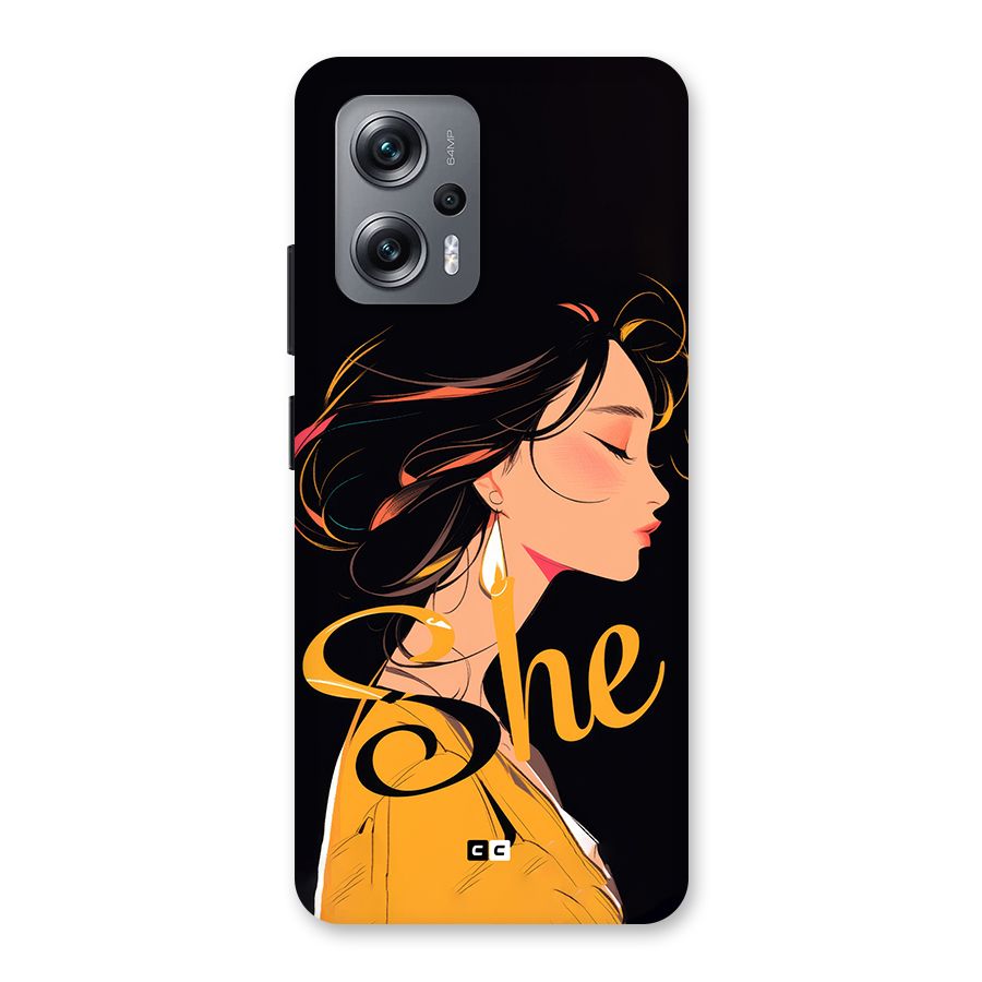 Yellow Lady Back Case for Redmi K50i
