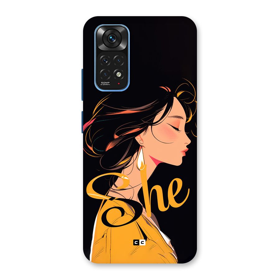 Yellow Lady Back Case for Redmi Note 11