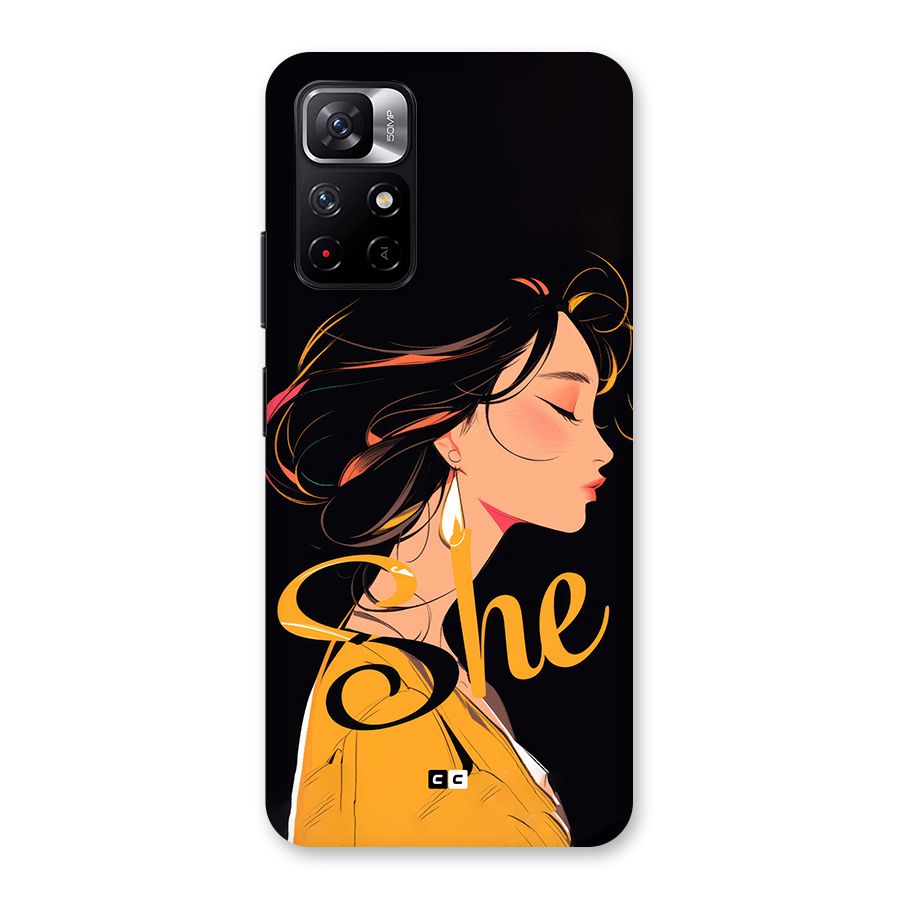 Yellow Lady Back Case for Redmi Note 11T 5G