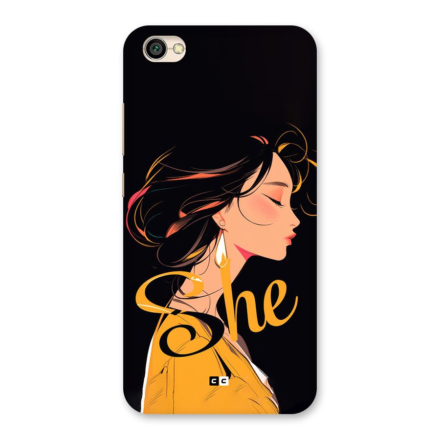 Yellow Lady Back Case for Redmi Y1 Lite