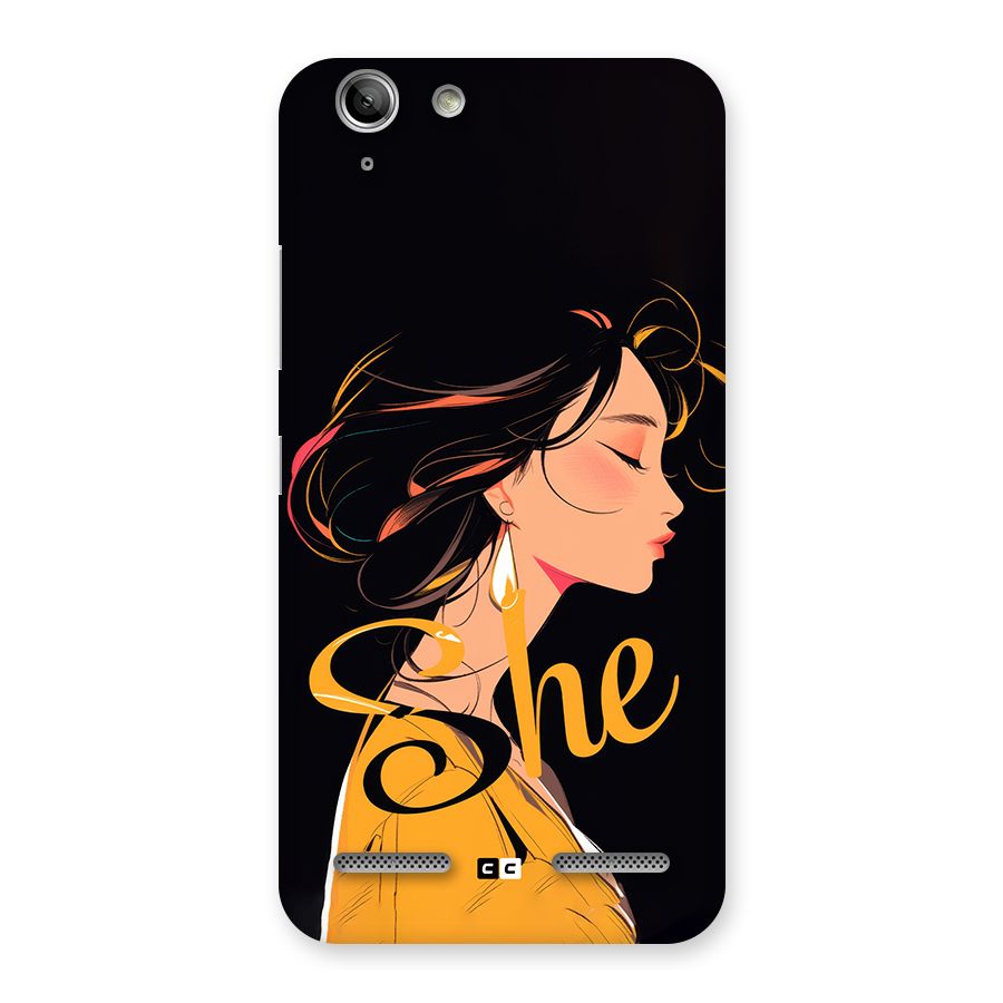 Yellow Lady Back Case for Vibe K5 Plus