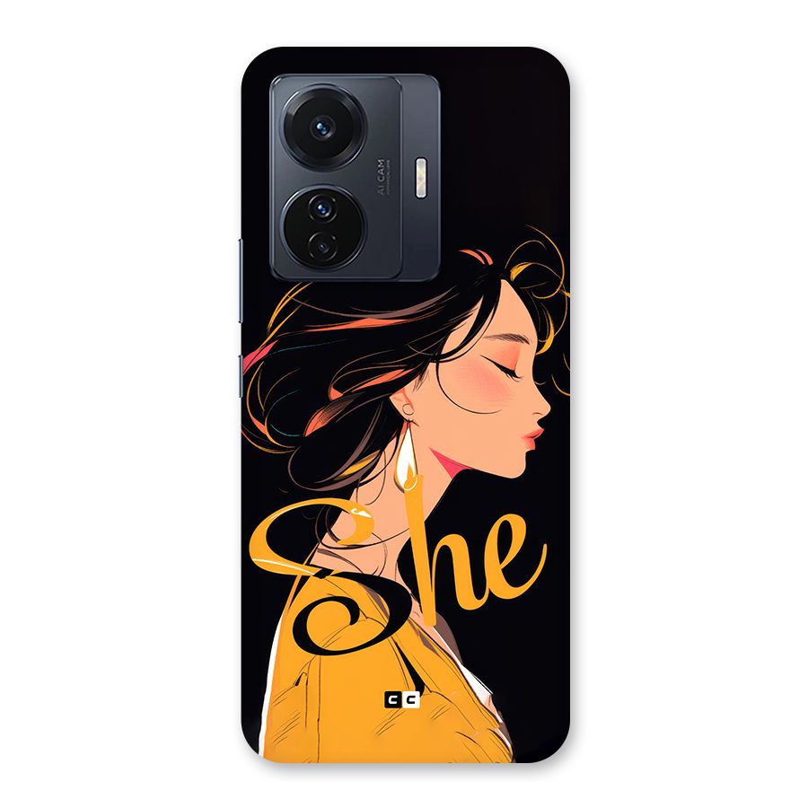 Yellow Lady Back Case for Vivo T1 Pro