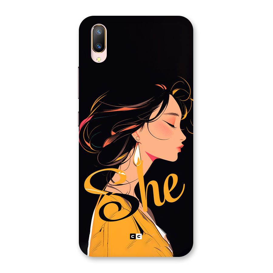 Yellow Lady Back Case for Vivo V11 Pro