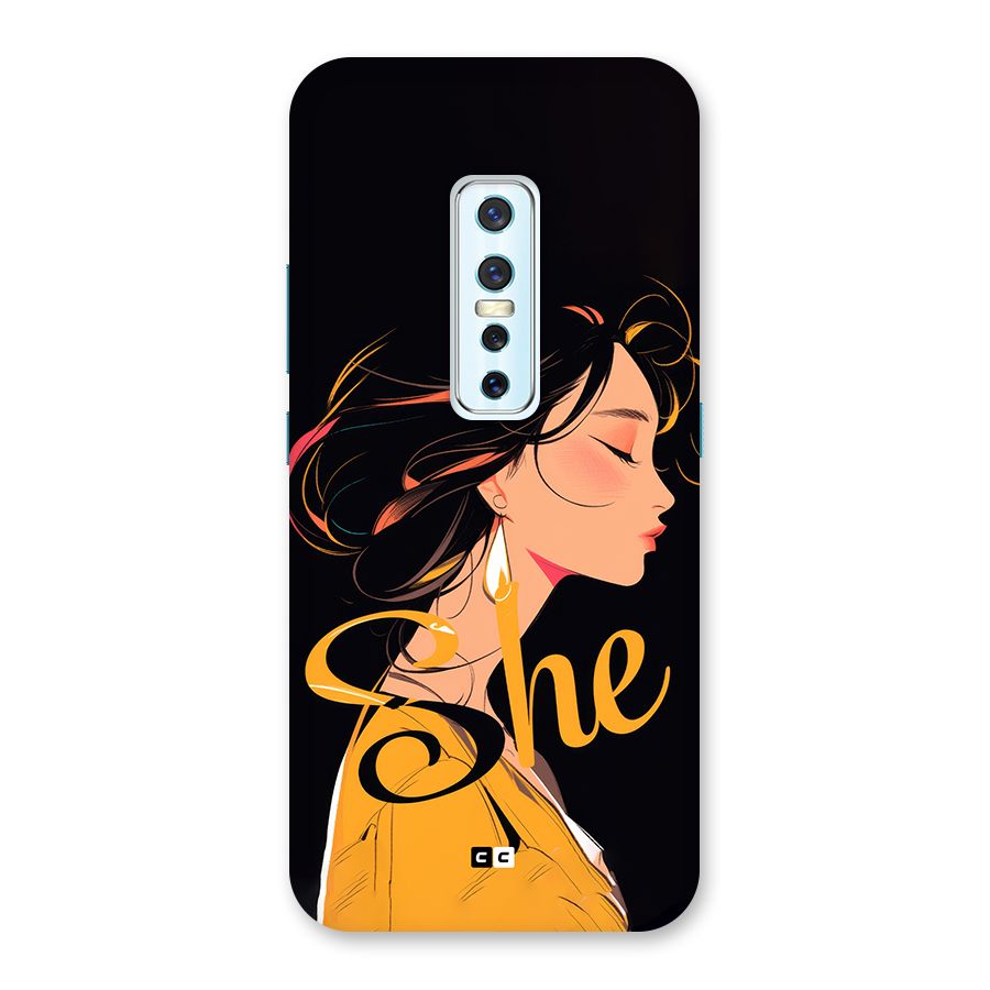 Yellow Lady Back Case for Vivo V17 Pro