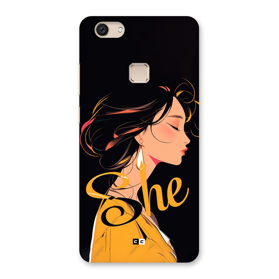 Yellow Lady Back Case for Vivo V7