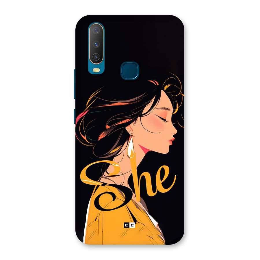 Yellow Lady Back Case for Vivo Y11
