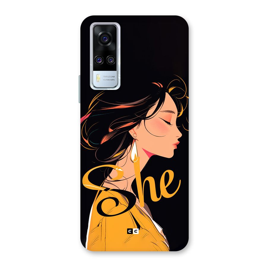 Yellow Lady Back Case for Vivo Y31