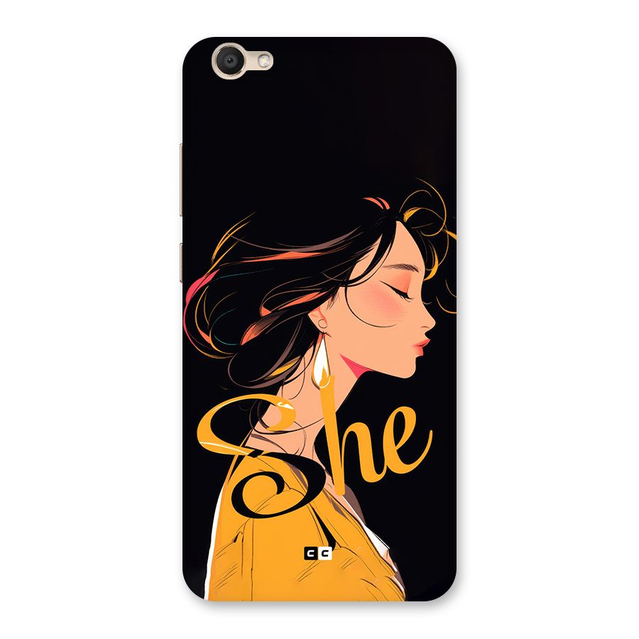 Yellow Lady Back Case for Vivo Y67
