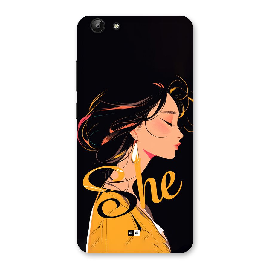 Yellow Lady Back Case for Vivo Y69