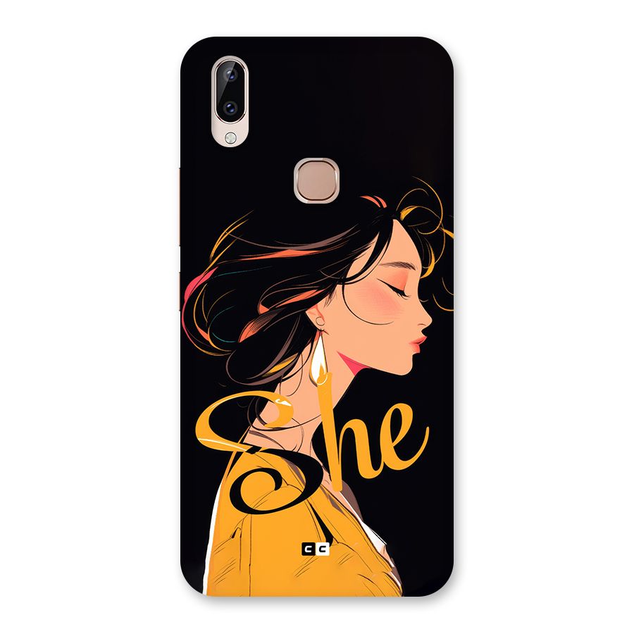Yellow Lady Back Case for Vivo Y83 Pro